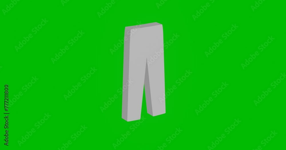 Poster animation of rotation of a white pants symbol with shadow. simple and complex rotation. seamless loo