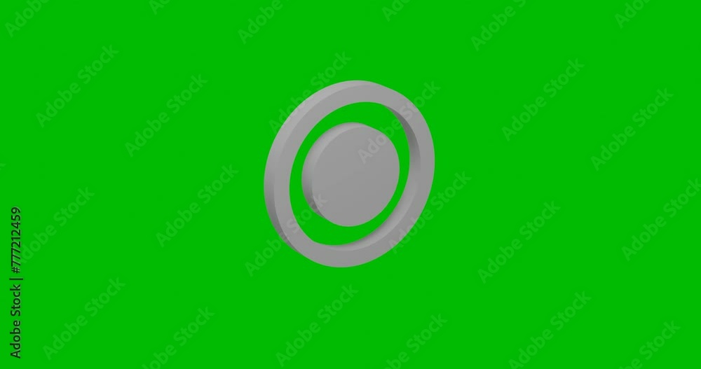 Poster animation of rotation of a white radio button symbol with shadow. simple and complex rotation. seaml