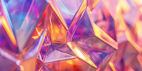 Vivid and abstract multicolored crystal forms create a kaleidoscope of reflections and patterns - obrazy, fototapety, plakaty