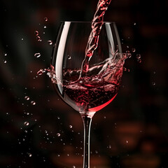 Red Wine Brilliance on Crimson Backdrop