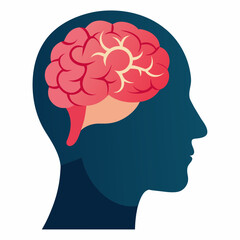 Unlocking Insights Human Head Brain Vector Illustrations