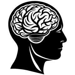 Unlocking Insights Human Head Brain Vector Illustrations