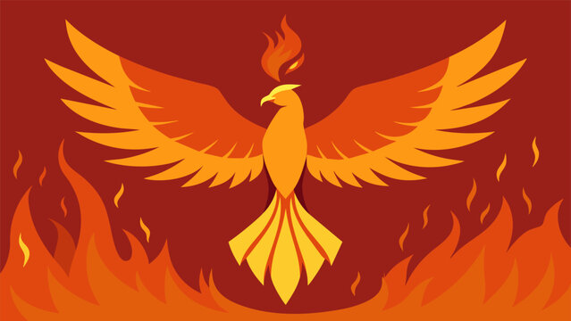 A phoenix rising from the ashes symbolizing rebirth and resilience after facing destruction.