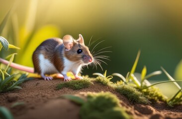 Animal mouse rodent closeup in natural habitat