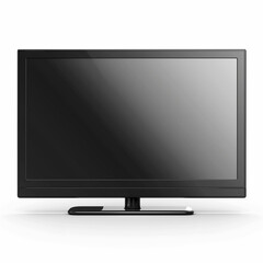 Modern Flat Screen TV with Black Bezel Isolated on White - Perfect for Technology and Entertainment Spaces