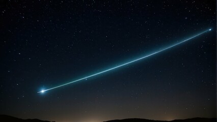 Naklejka premium Starry night sky with bright comet