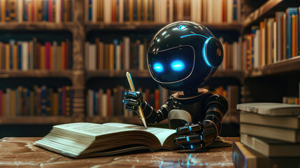 Futuristic Learning Companion: A Robotic Scholar's Quest in a Library of Enlightenment