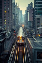 Metropolis Departure: Modern Passenger Train