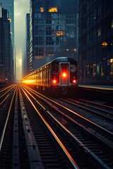 Obraz premium Streamlined Departure: Modern NYC Train