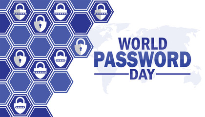 World Password Day wallpaper with shapes and typography. World Password Day, background