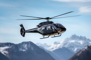 Fototapeta na wymiar Helicopter Expedition: Journey Through Mountain Splendor