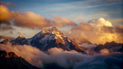 Above the Clouds: Breathtaking Mountain View with Cloud Cover