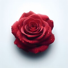 Red rose 3d flower isolated icon, vector illustration on white background. 