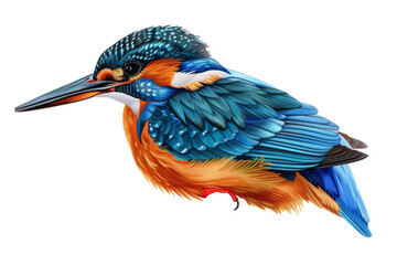 Exotic Kingfisher Portrait isolated on transparent background
