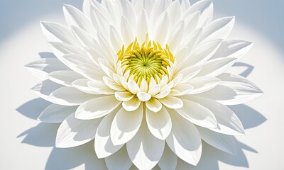 White flower closeup on white background