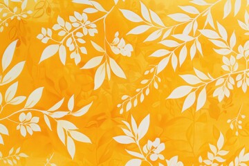Intricate patterns inspired by jasmine vines intertwine against a backdrop of goldenrod yellow, evoking a sense of delicate culinary craftsmanship.