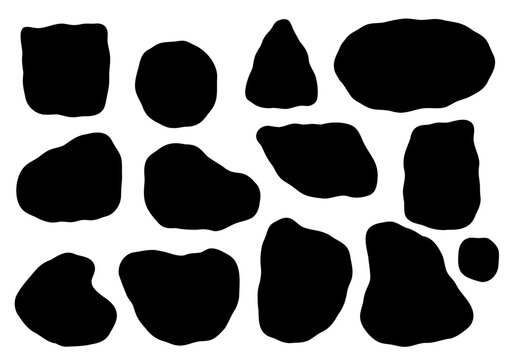 Organic blob shape with irregular form abstract vector illustration. Random oval pebble, asymmetric stone, round amoeba blot. Neutral bubble blod background
