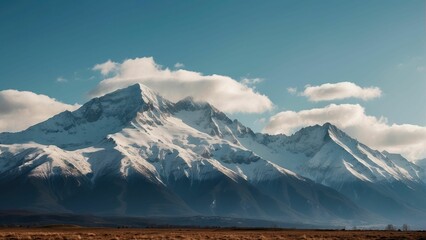 Majestic snow capped mountain landscape