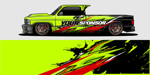 Car wrap decal designs. Abstract racing and sport background for racing livery or daily use car vinyl sticker. Vector eps 10.