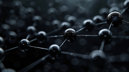 3D carbon atom molecular structure concept map
