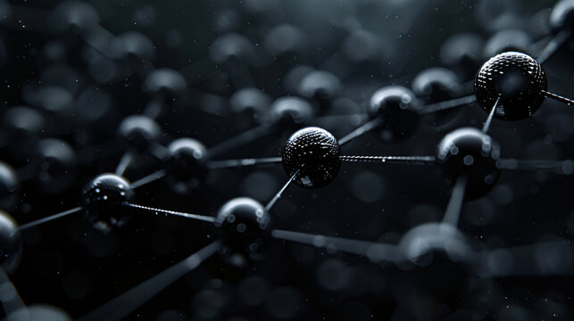 3D carbon atom molecular structure concept map

