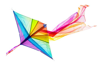 Colorful Kite Showcase isolated on transparent background