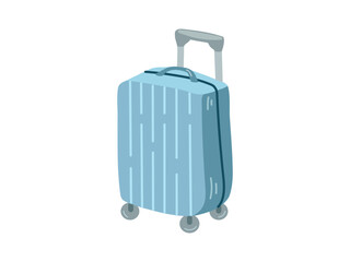 Cute hand drawn suitcase. Flat vector illustration isolated on white background. Doodle drawing.