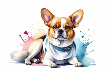 Dog Portrait in Watercolors: Artwork Drawing