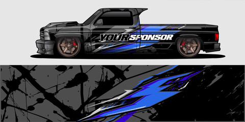 Car wrap decal designs. Abstract racing and sport background for racing livery or daily use car vinyl sticker. Vector eps 10.
