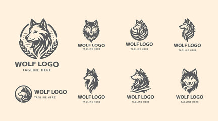 Wolf Abstract Logo Collection: Modern, Geometric, and Minimalist Designs
 - obrazy, fototapety, plakaty