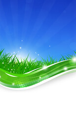 fresh blue and green spring poster