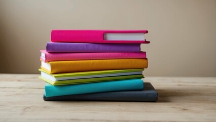 Stack of colorful hardcover books