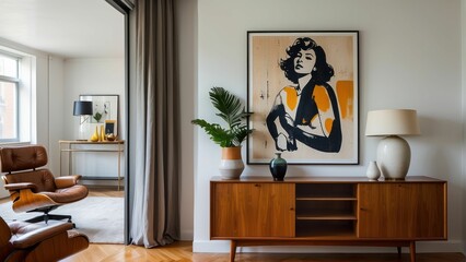 Fototapeta premium Contemporary living room with modern furniture