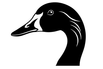 Graceful Goose Head Silhouette: Vector Logo Art, Icons, and Graphics Illustration design