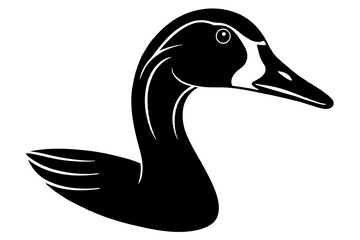 Graceful Goose Head Silhouette: Vector Logo Art, Icons, and Graphics Illustration design