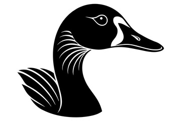 Graceful Goose Head Silhouette: Vector Logo Art, Icons, and Graphics Illustration design