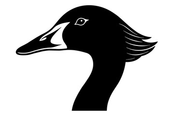 Graceful Goose Head Silhouette: Vector Logo Art, Icons, and Graphics Illustration design