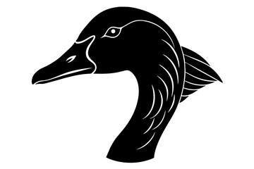Graceful Goose Head Silhouette: Vector Logo Art, Icons, and Graphics Illustration design