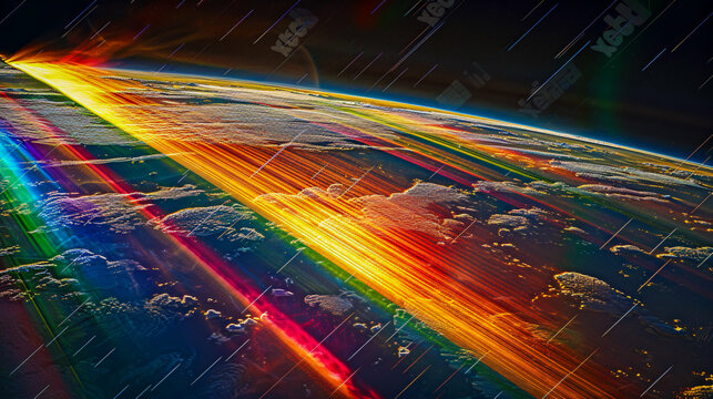 Futuristic digital network over planet Earth, technology and global communication concept - Powered by Adobe