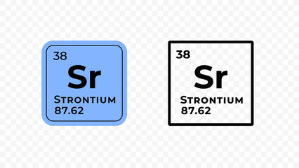 Strontium, chemical element of the periodic table vector design