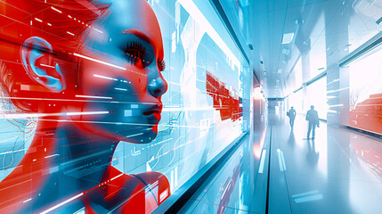 Futuristic digital technology in business, abstract networking concept