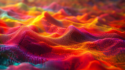 Futuristic digital wave, abstract design with bright lines and technology concept