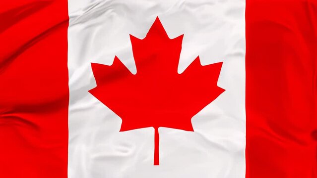 The national flag of Canada rippled isolated on white background illustration.