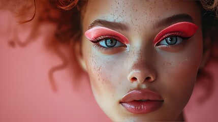 Elegant woman with soft makeup posing in a pink silk dress, exuding luxury and femininity.
