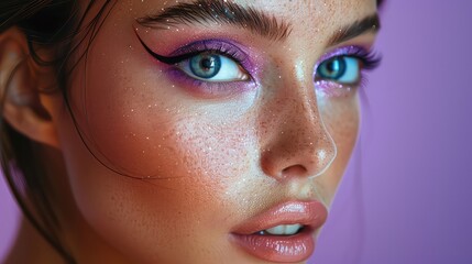 Elegant woman with soft makeup posing in a pink silk dress, exuding luxury and femininity.
