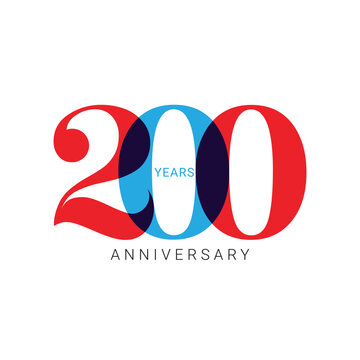 200 Logo, 200 Years Anniversary Logo, Vector Template Design element for invitation, greeting card illustration.