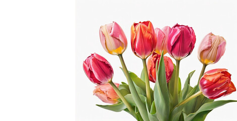 A bouquet of  beautiful Colorful tulips 


