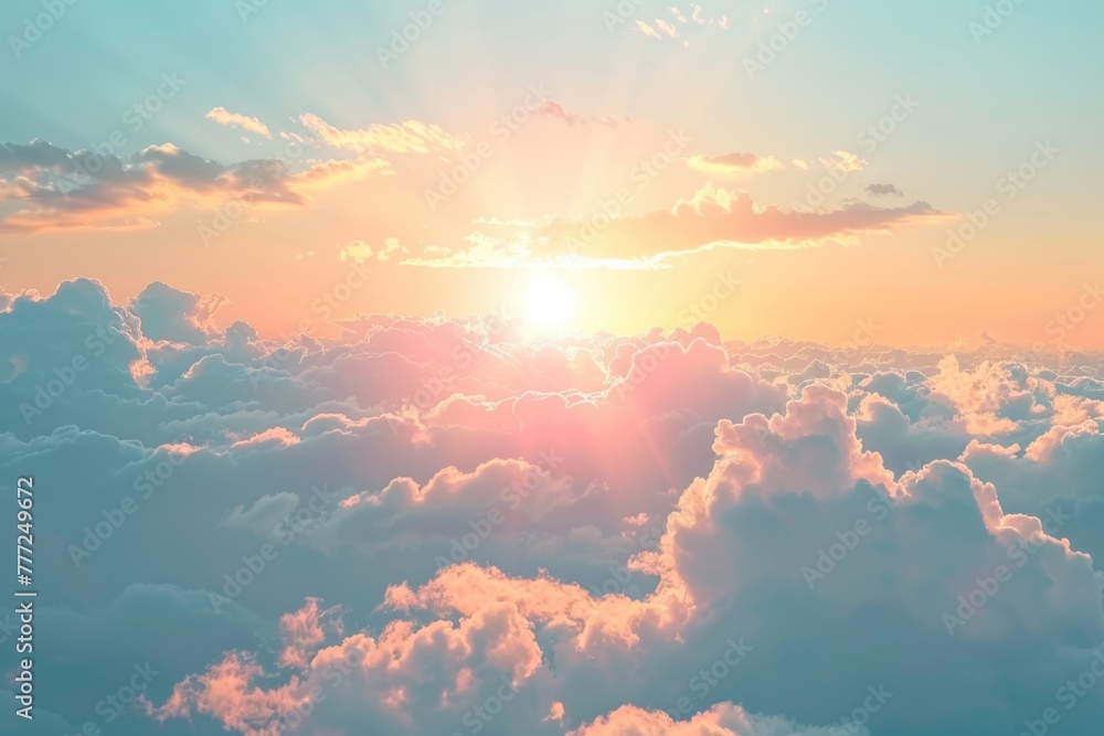 Wall mural new heaven and earth concept dramatic sunrise sky background.