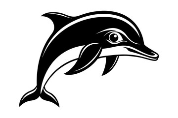 Fototapeta premium Dolphin Silhouette Vector Logo Art: Iconic Graphics & Illustrations ,dolphin silhouette design