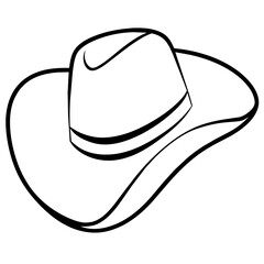 cowboy fashion hat white -  vector illustration